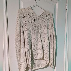 Crochet G-21 sweater, white, L/XL